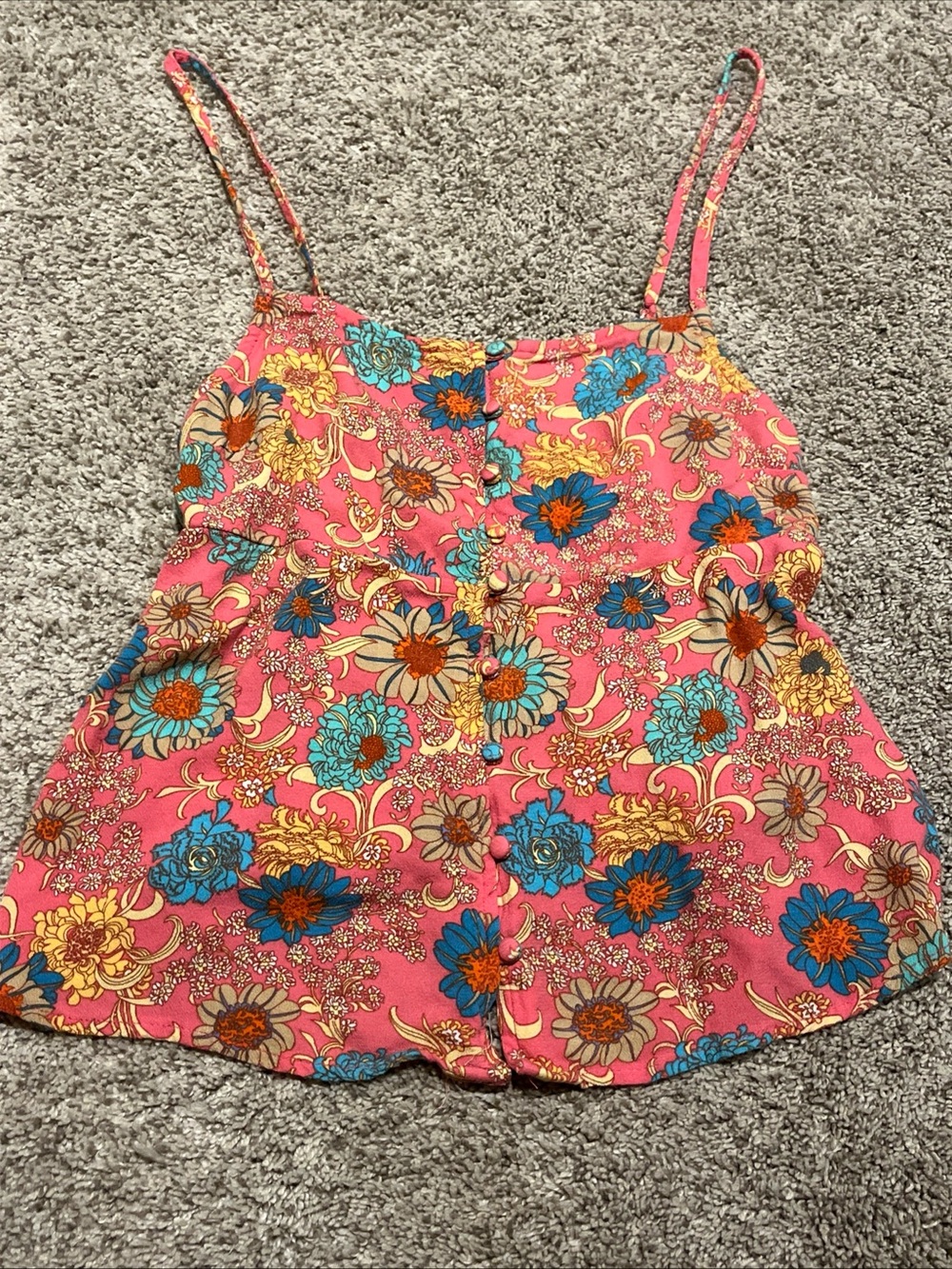 O'Neill Pink Floral Spaghetti Strap Camisole